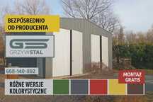 Grafitowy GARAŻ BLASZANY - Magazyn Wiata - Hala Stalowa - GRZYWSTAL
