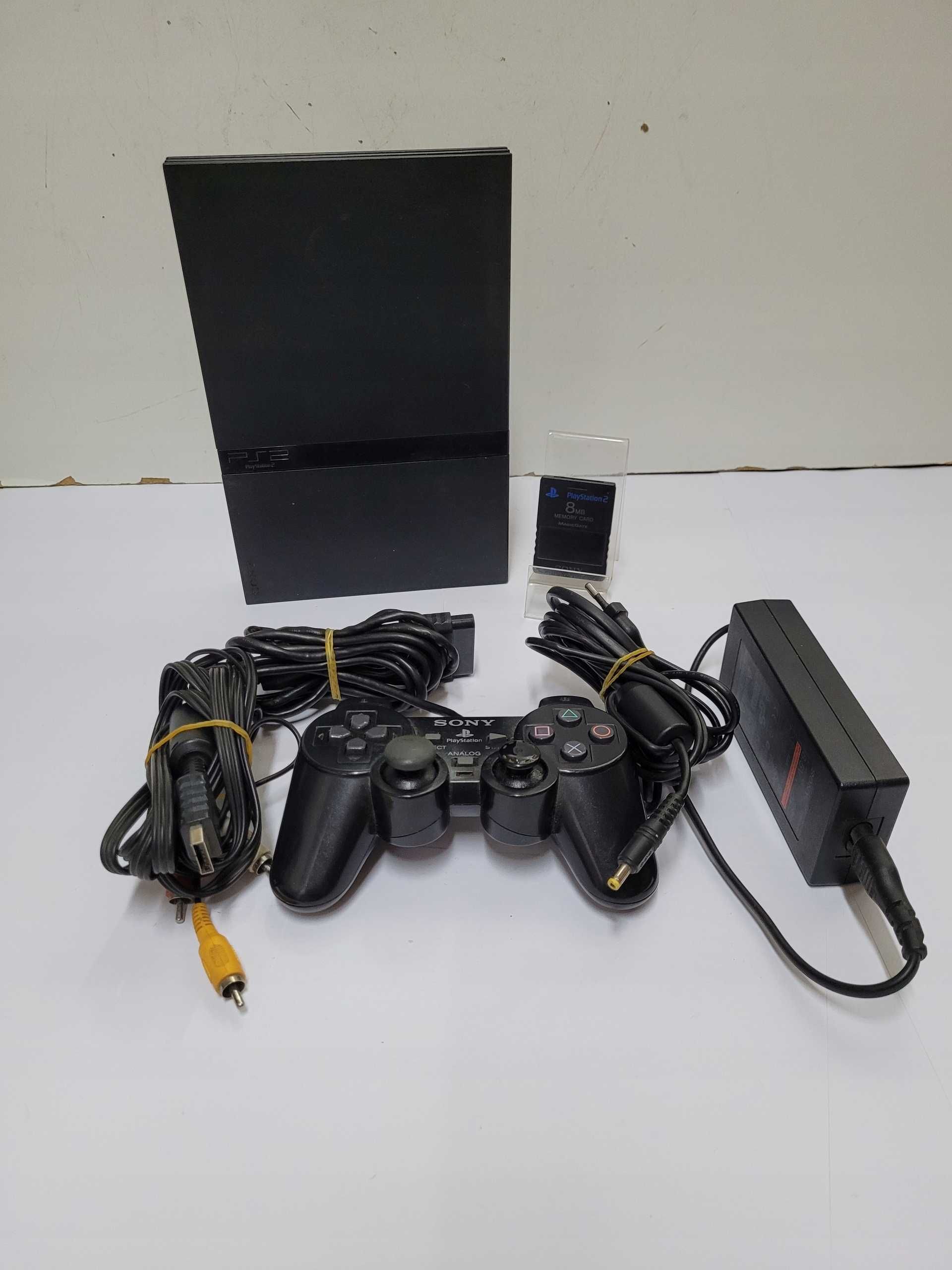 Konsola Sony PS 2 slim uzywana z oryginalnym zasilaczem