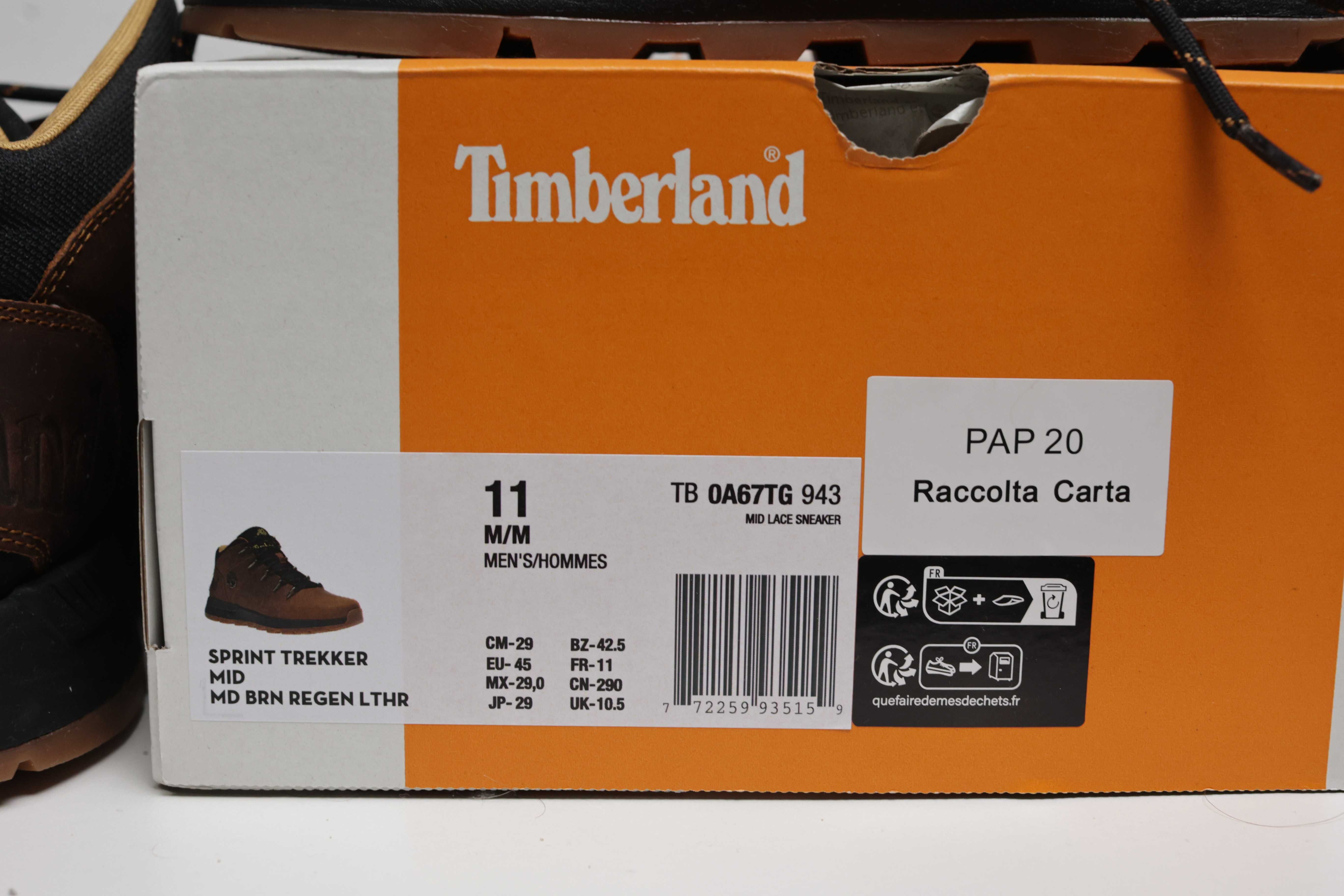 J.NOWE Timberland Męskie MID SPRINT TREKKER MD BRN Regent LTHR rozm 45