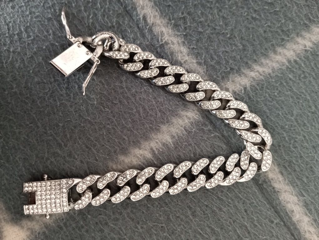 Pulseira cubana em aço