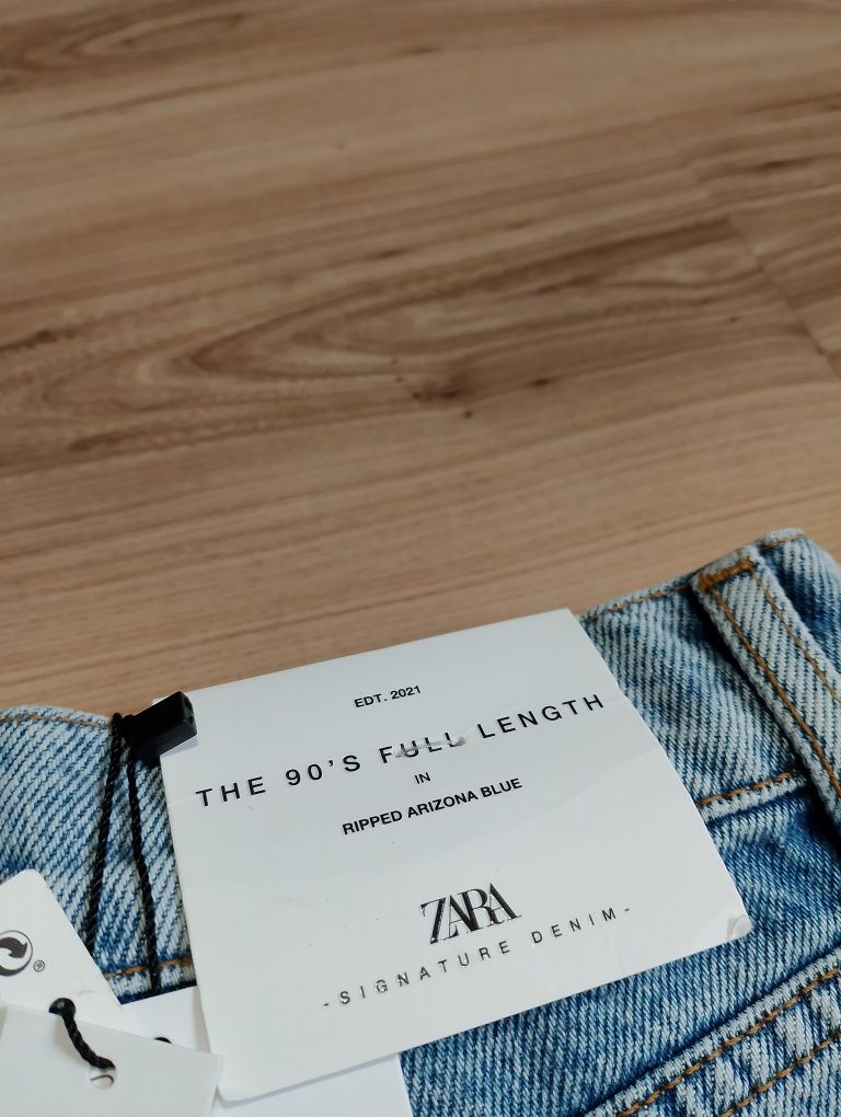 Nowe Damskie Niebieskie Spodnie Jeansowe Dżinsowe Zara Ripped Arizona