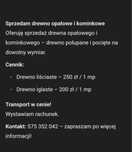 Drewno kominkowe i opałowe!