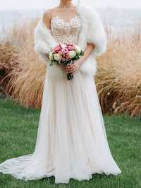 Весільне плаття,відтінок айворі,весільне плаття