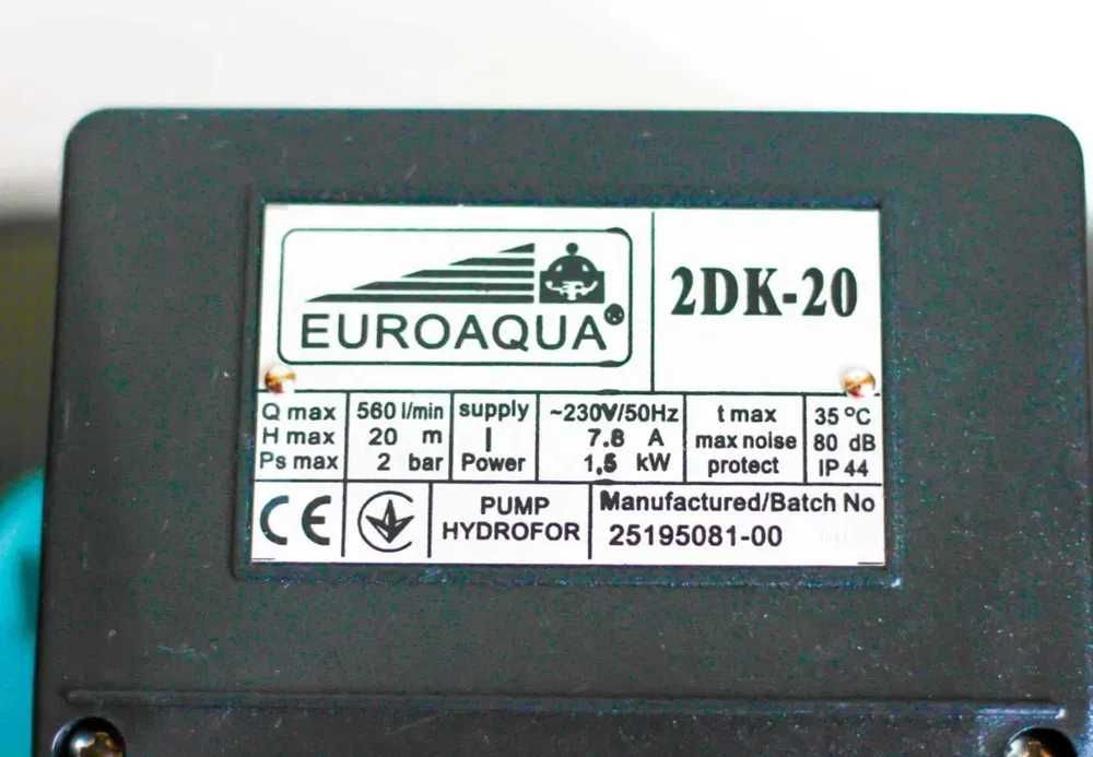 2DK20 1,5 kW 33 Куб/год центробежный насос Euroaqua