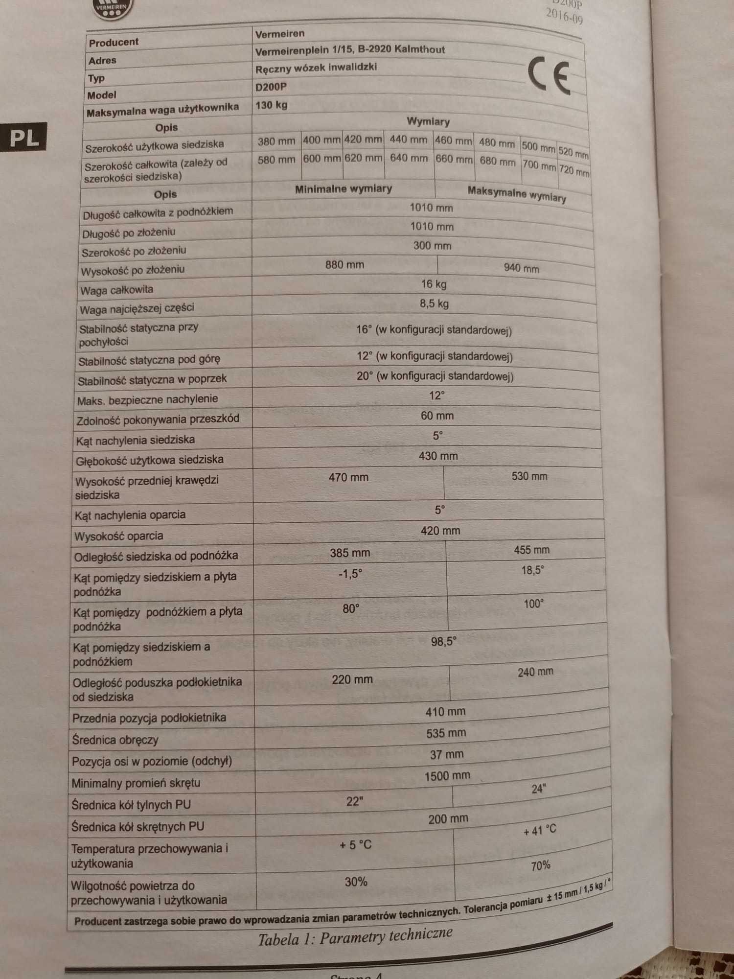 Wózek inwalidzki - nowy