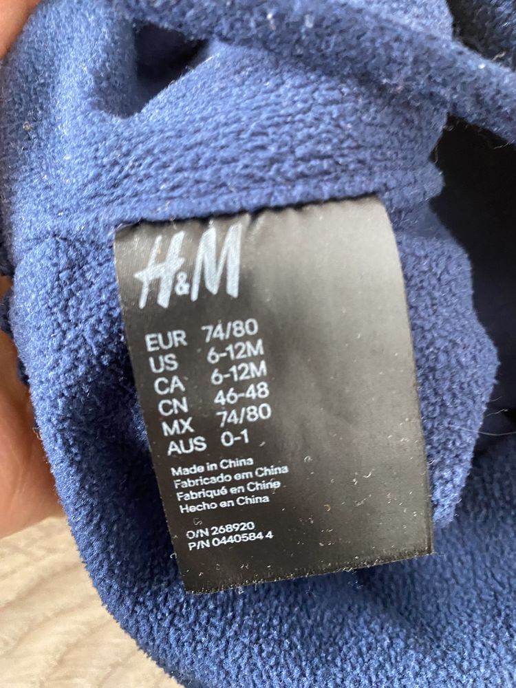 Zimowa wiązana czapka dziewczęca (H&M, r. 74/80)