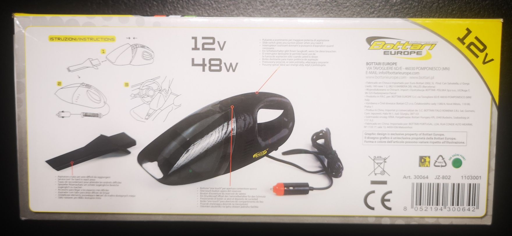 Odkurzacz samochodowy 12v 48W
