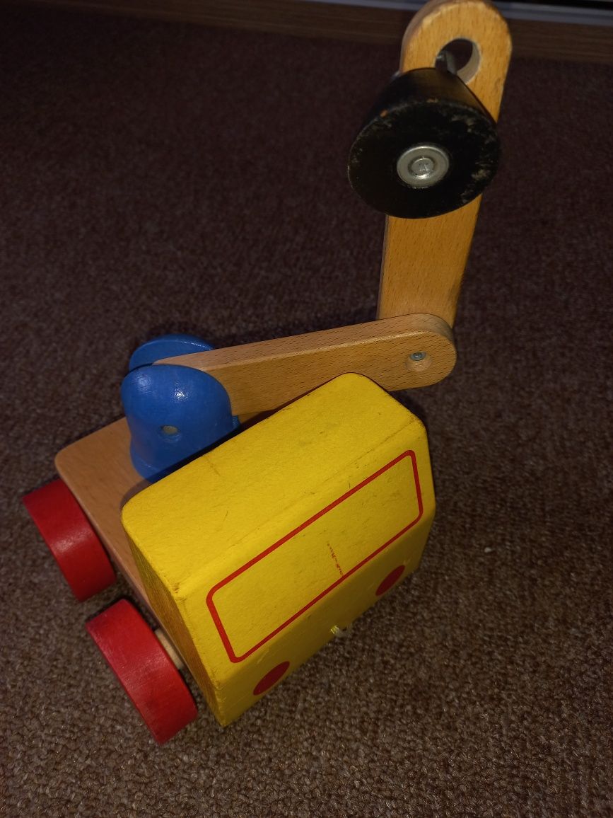 Деревянная машинка эвакуатор для маленьких детей, деревянные игрушки