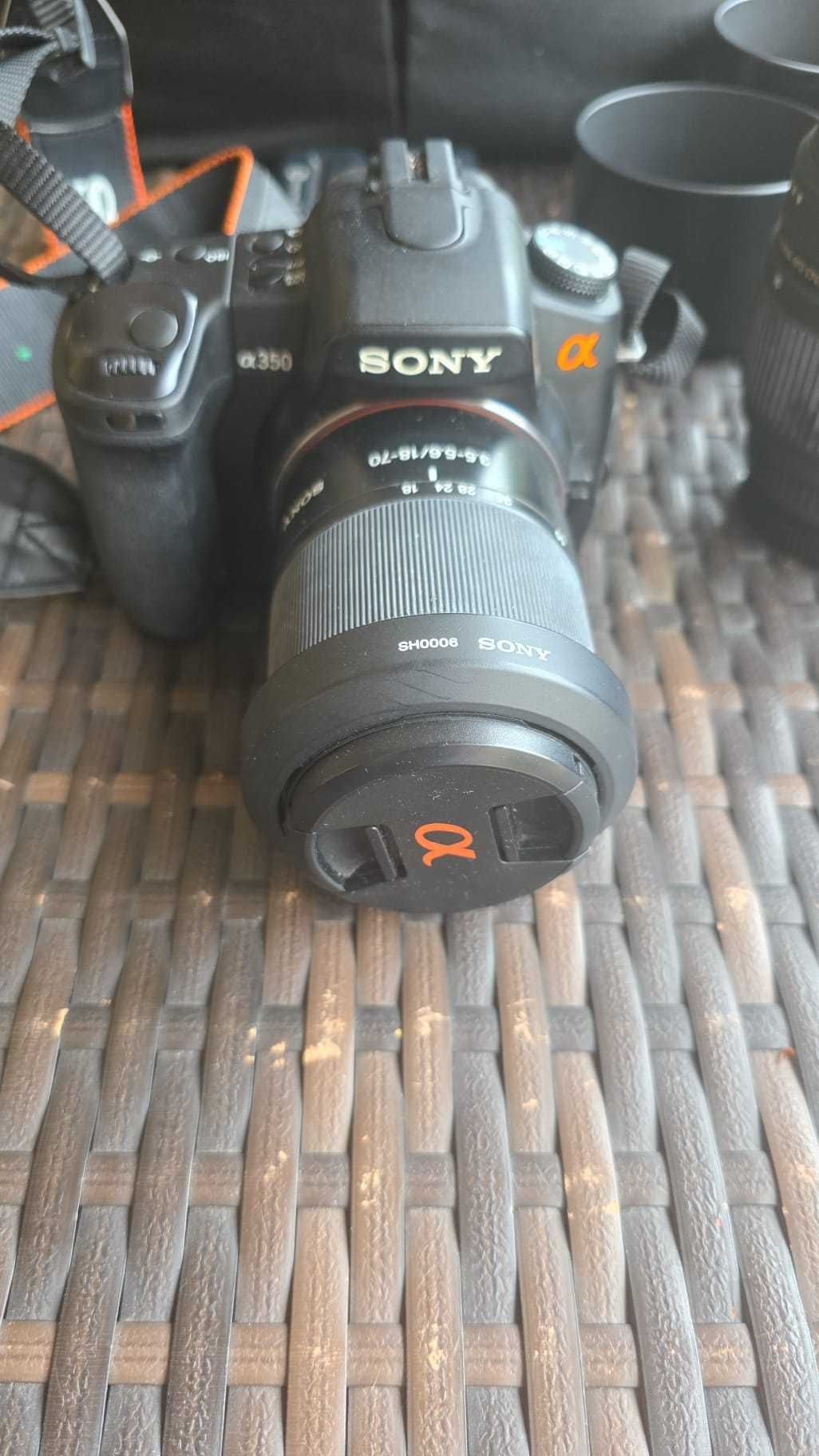 Aparat Sony alfa 350 komplet, plecak +2 teleobiektywy