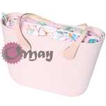 organizer OBAG BAG MINI welur kwiaty pudrowy róż wkład 2kieszenie OMAY