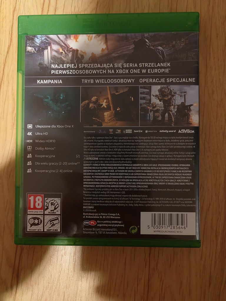 Cod call of duty modern warfare xbox one s x series Polska wersja