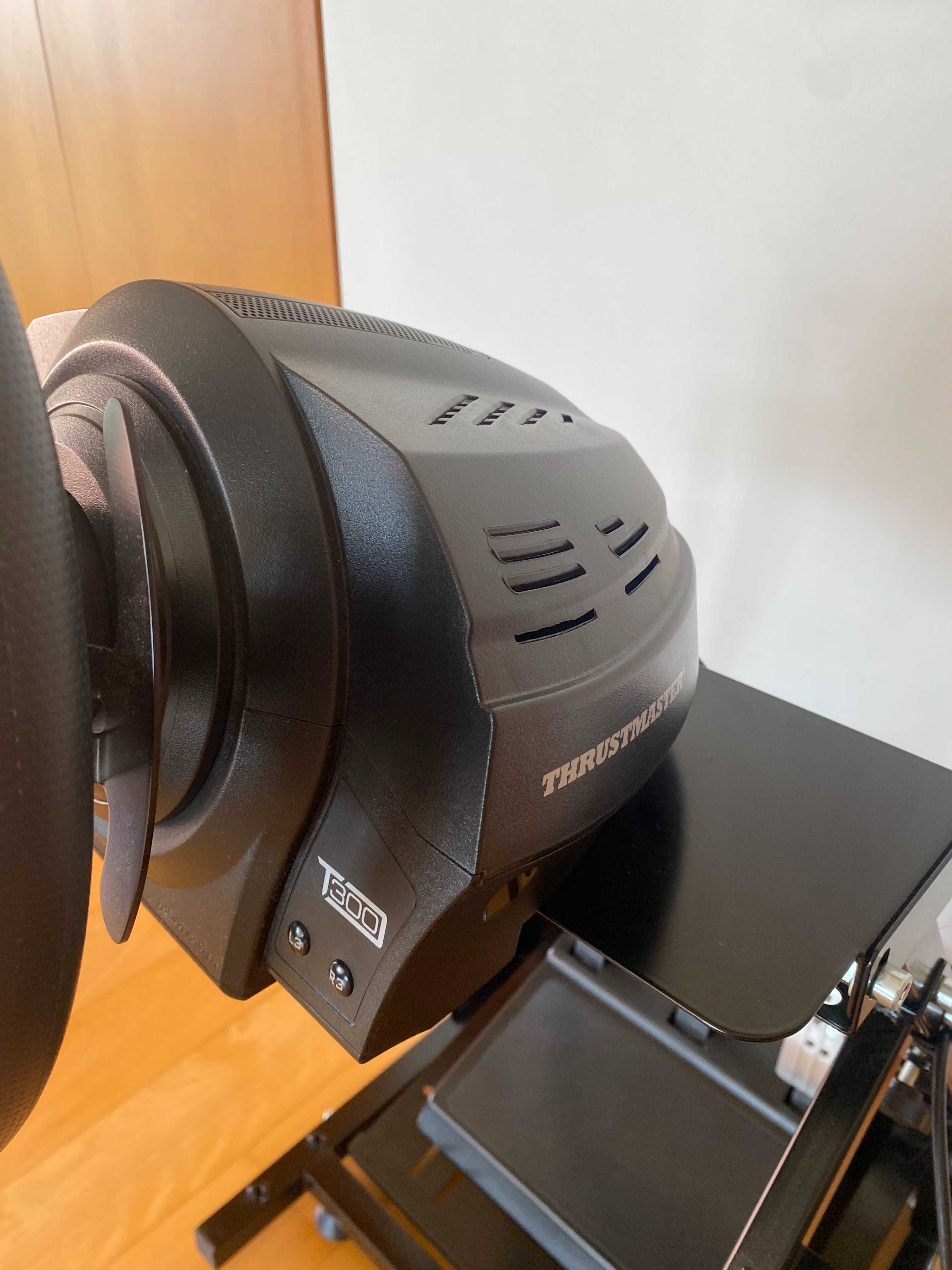 Volante, pedais e mudanças Thrustmaster com suporte e na garantia