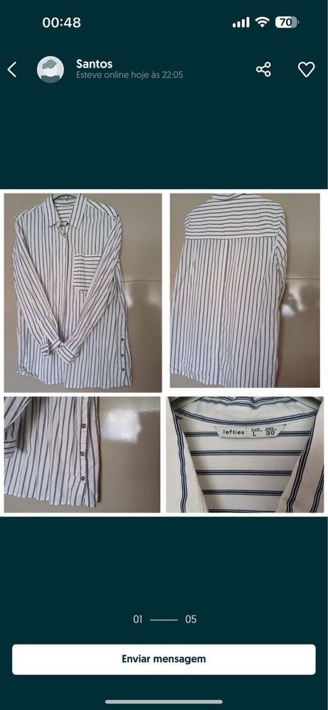 Camisa as riscas lefties L