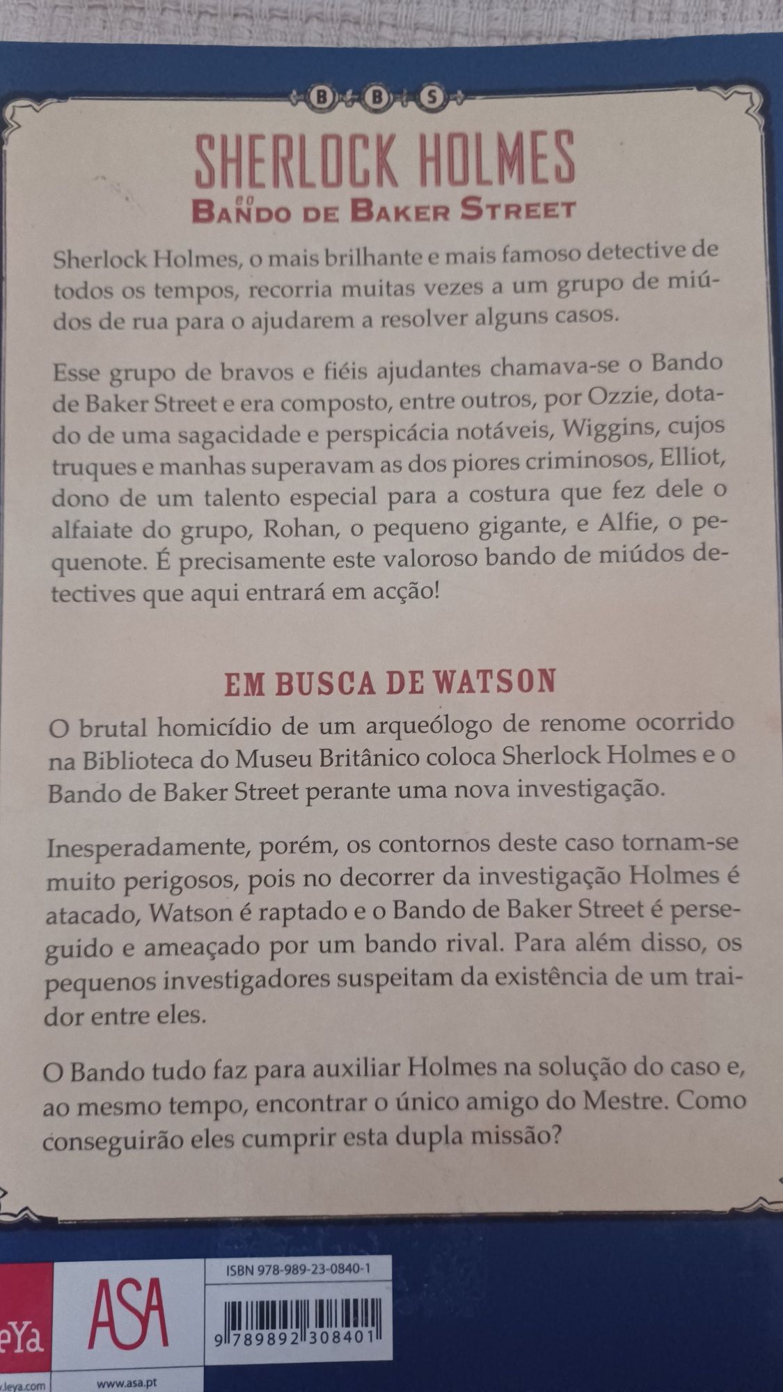 Livro "Sherlock Holmes e o Bando de Baker Street" de Tracy Mark