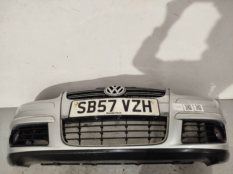 ^ ZDERZAK PRZÓD PRZEDNI DO VW VOLKSWAGEN GOLF V 5 KOMBI JETTA GT LA7W SREBRNY HALOGENY