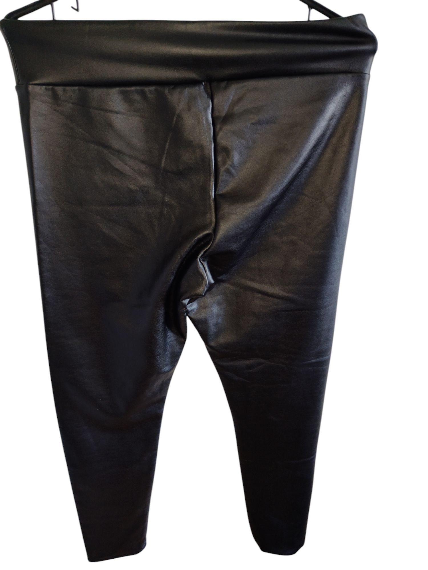 Markowe skórzane spodnie Calzedonia r XL plus size getry legginsy wyso