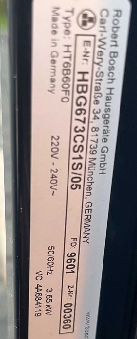 Духовка Bosch HBG673CS1S духовой шкаф Made in Germany піроліз