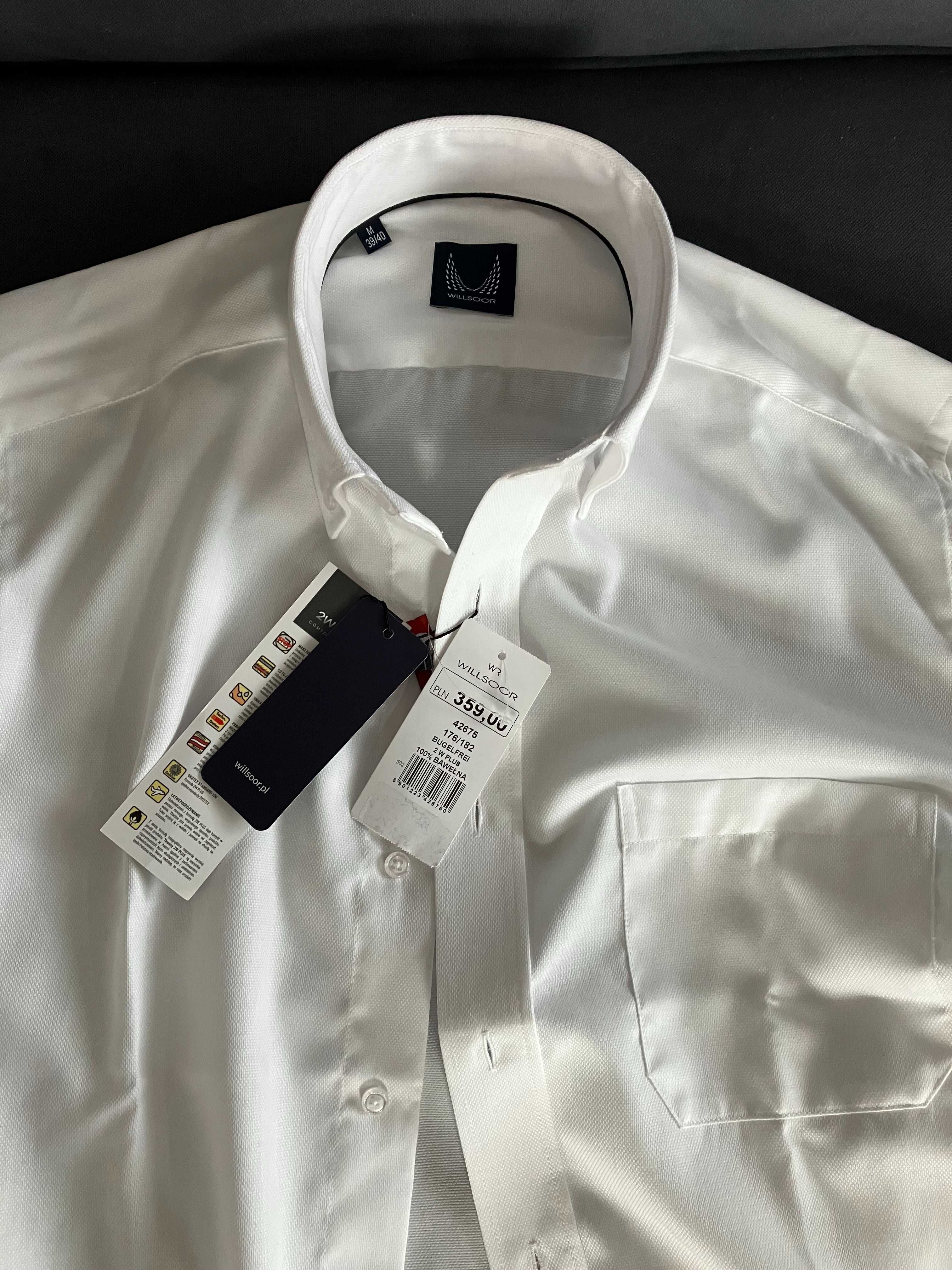 Nowa biała koszula Oxford OCBD Willsoor M 176/182 , koł. 39/40 Slim