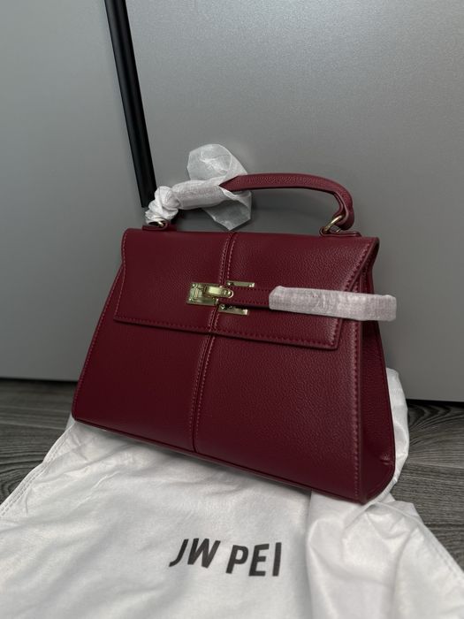 Сумка бургунди кожаная шкіряна jw pei
