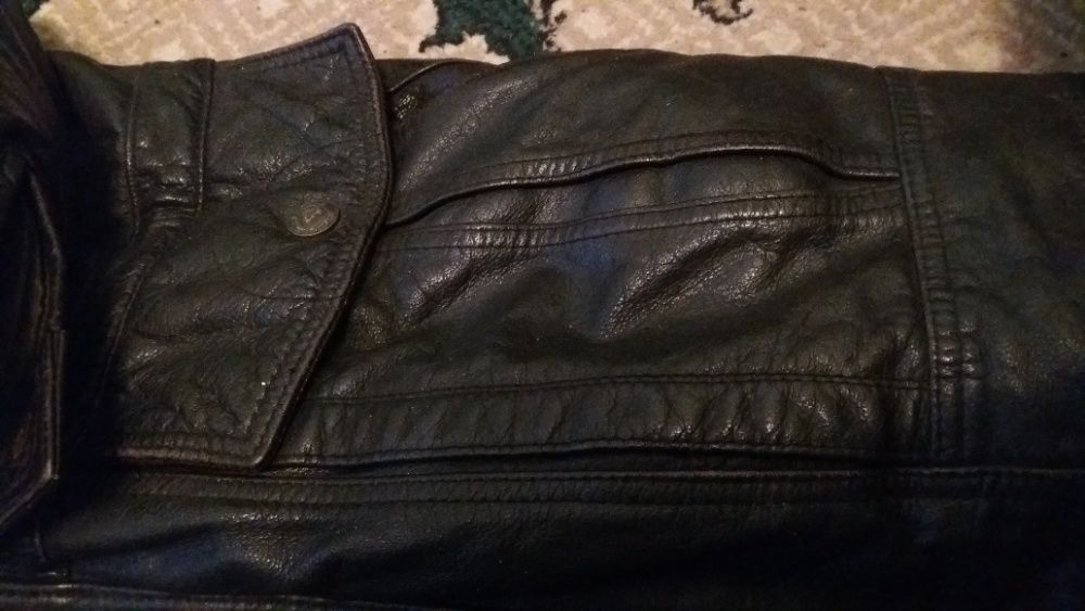 Мужская зимняя кожаная куртка