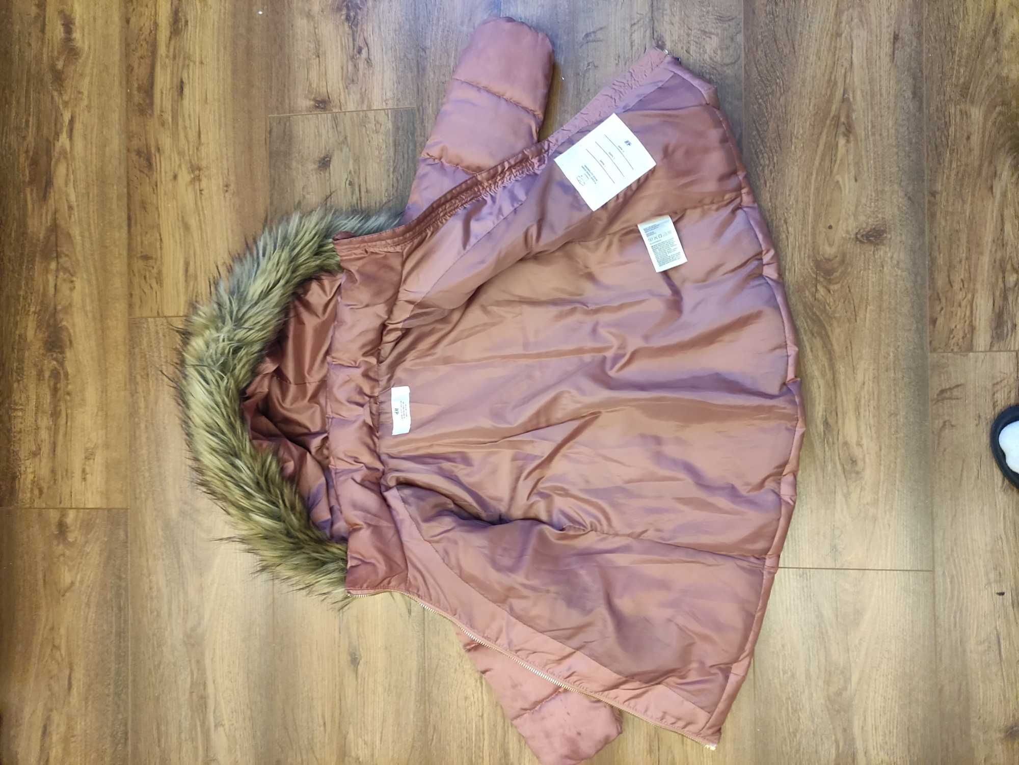 Kurtka zimowa puchowa Parka H&M kaptur rozm. 98