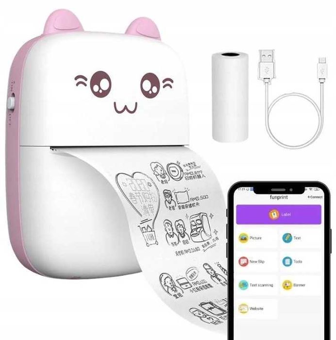 Дитячий Міні - портативний термопринтер Принтер печать мгновенная