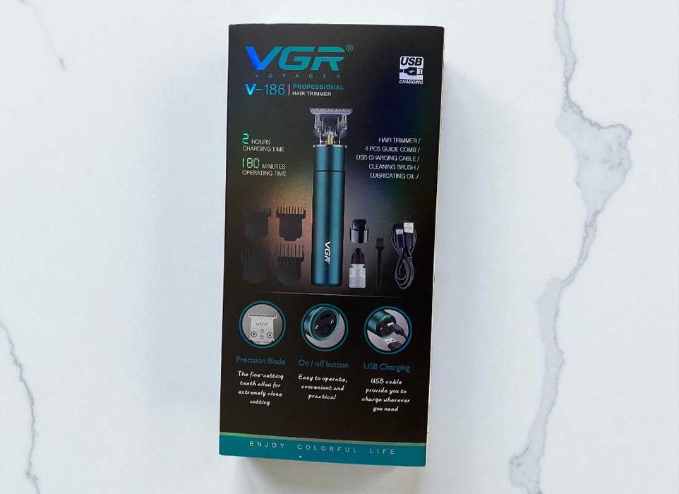 Машинка для стрижки аккумуляторная VGR V-186, триммер 4 в 1