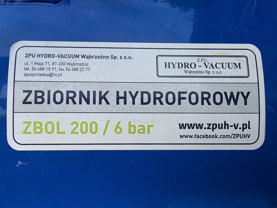 Zbiornik hydroforowy 200L