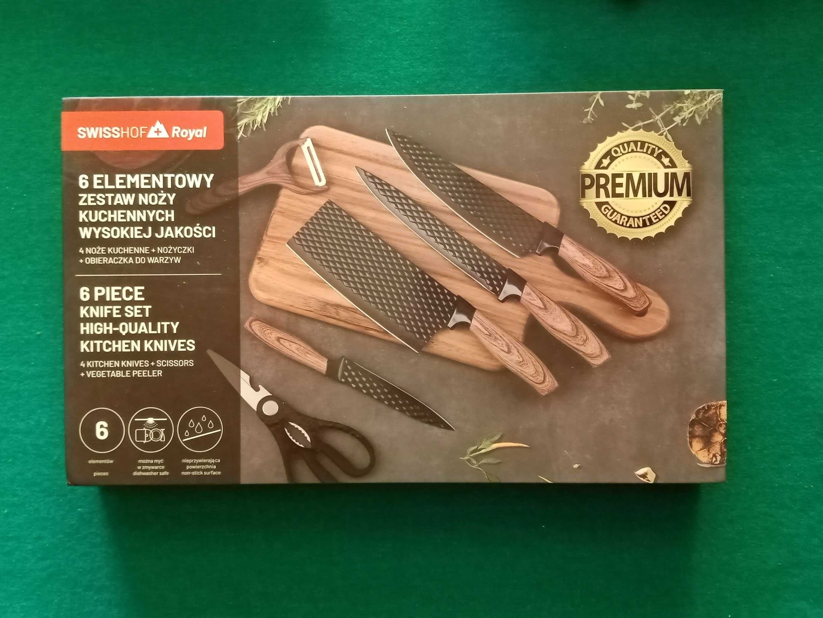 Zestaw 6 noży kuchennych Swisshof Royal + nowe