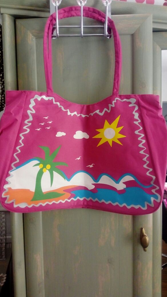 Nowa torba plażowa różowa