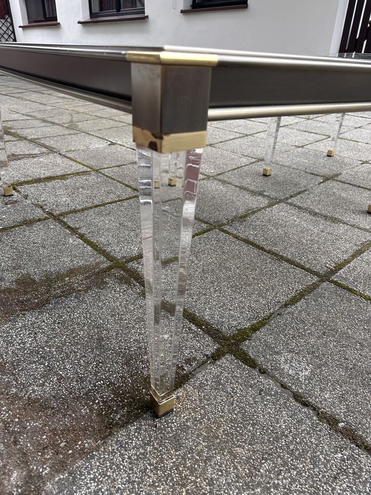 Belgochrom zestaw stolikow kawowych akryl, szklo. Postmodernizm