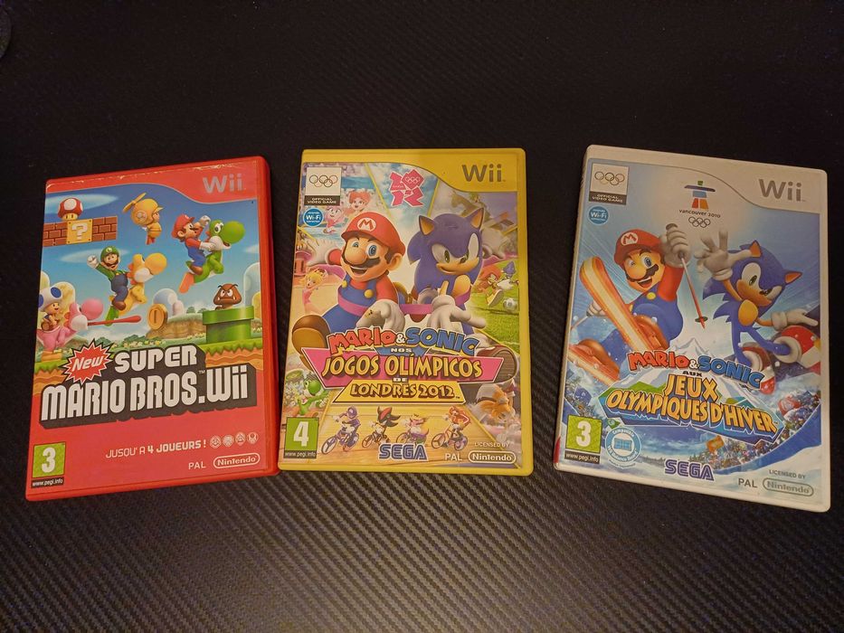 Lote de jogos Wii Super Mario  e Sonic