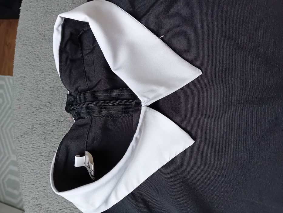 Sukienka czarna biały kołnierzyk S