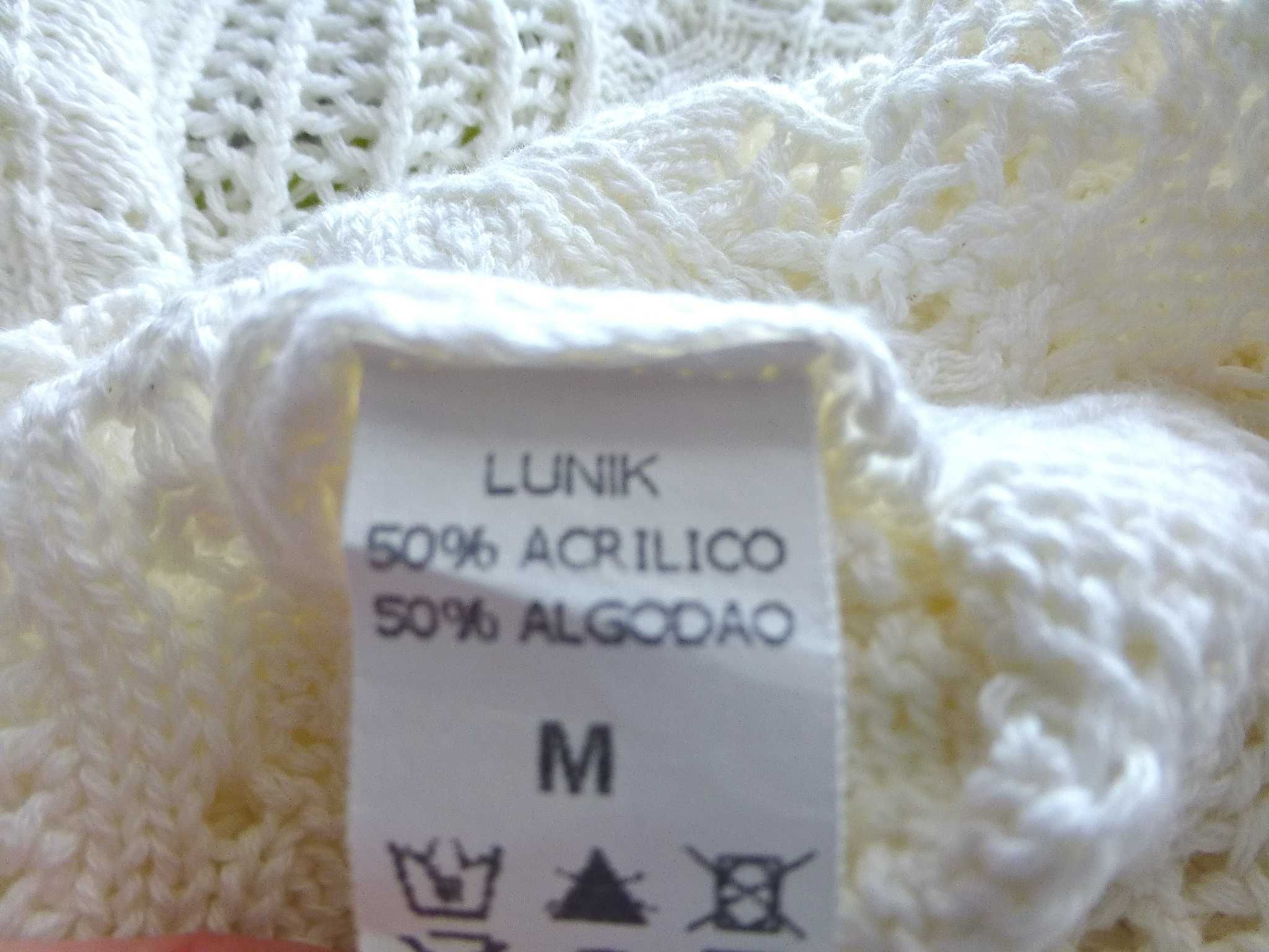 Lunik Woman biały ażurowy lekki sweter M/L