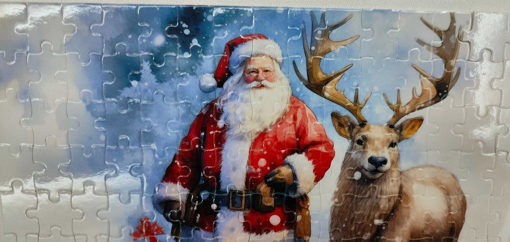 Puzzle świąteczne Boże Narodzenie Mikołajki 120el. A4 Mikołaj