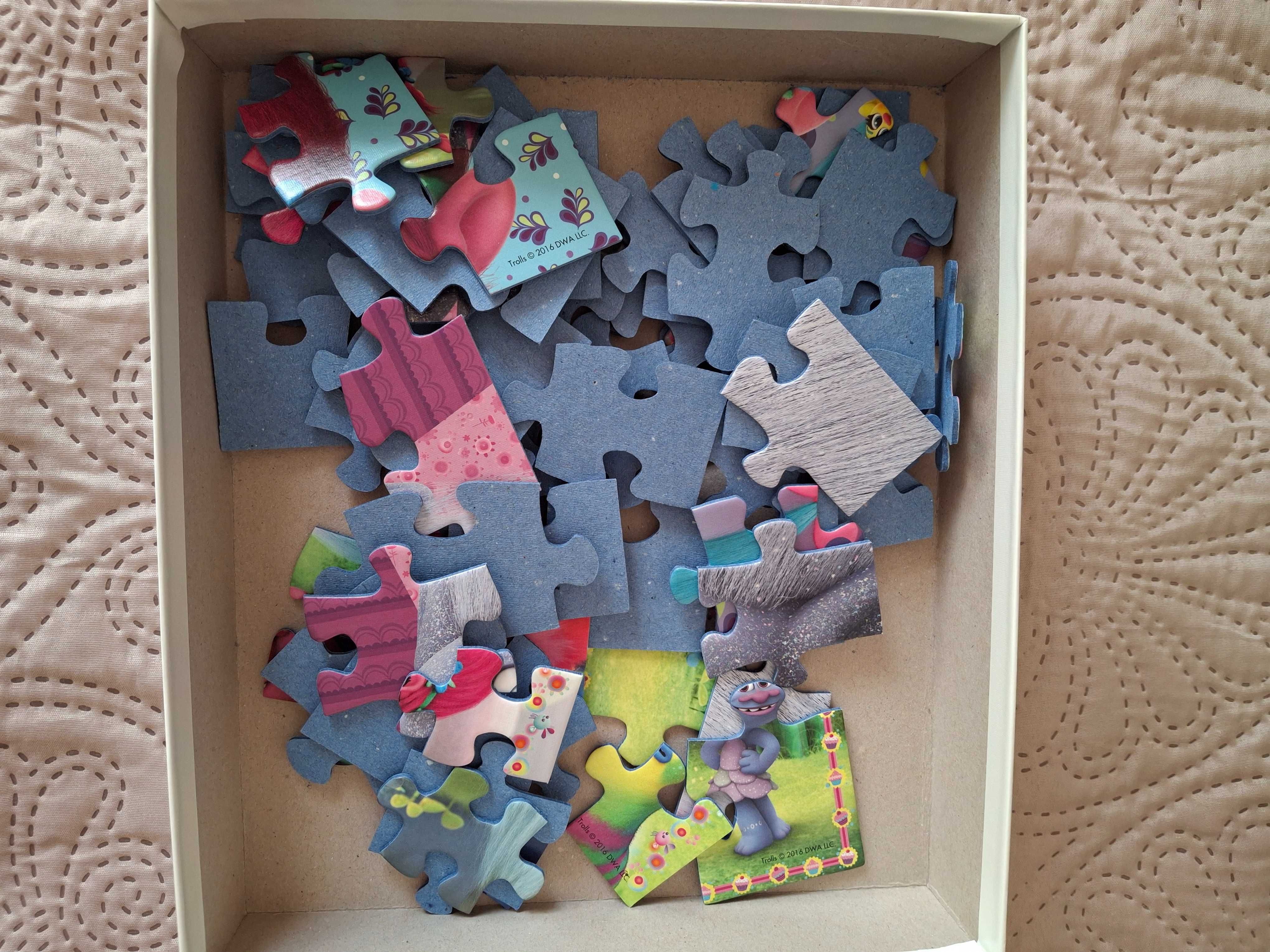 Puzzle 3+ 4 układanki Trolle Trolls