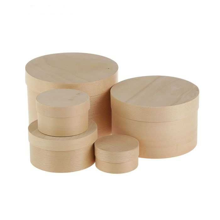 Кругла шпонова коробка для сухофркутів тубус Круглий шляпна коробка