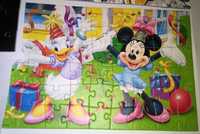 Puzzle Mickey Mouse & Daisy stan: jak nowe, 3 rozne obrazki 10 PLN