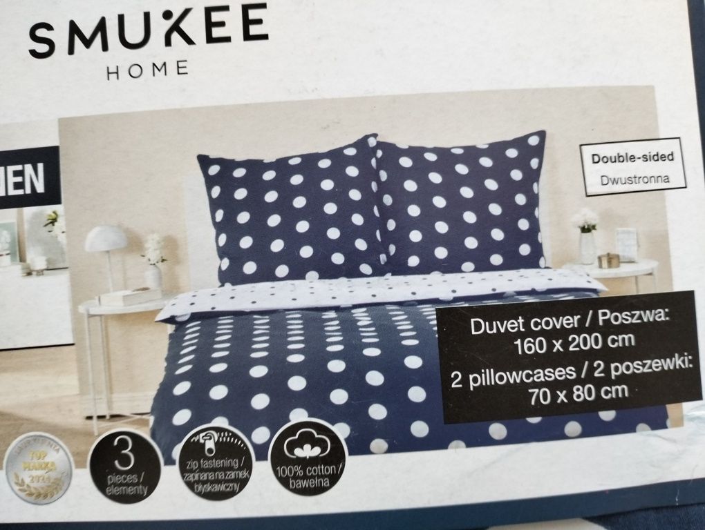 Nowa pościel bawełniana Smukee 160x200 komplet pościeli z satyny bawel