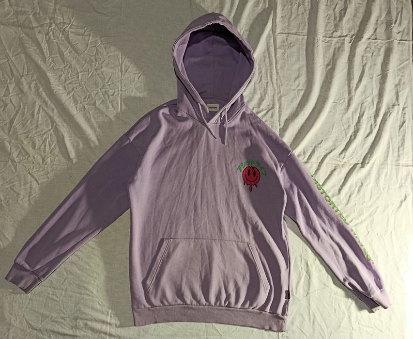 YOURTURN "Distorted Waves" Hoodie (M) лавандова чоловіча худі