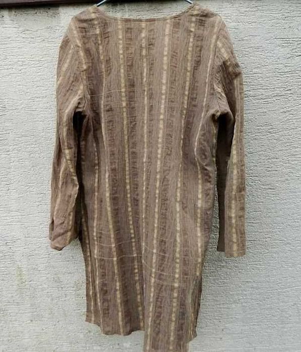 Bon'a Parte Prosta brązowa tunika w pionowe pasy 40/42