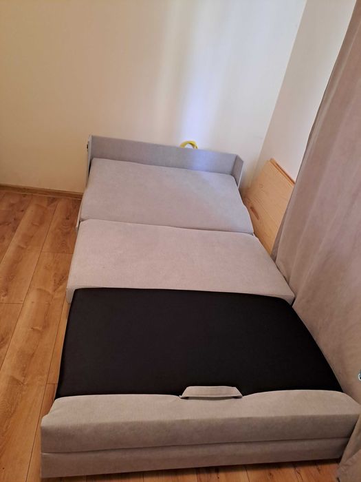 Sofa 2 osobowa szara mala rozkładana do przodu