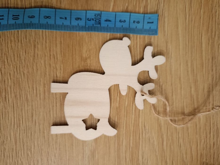 Drewniane zawieszki renifery z gwiazdką x10