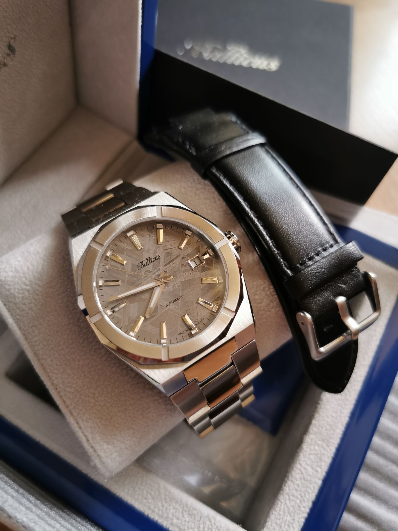 Zegarek Balticus Gwiezdny Pył Meteoryt Szary Automatic 40 mm
