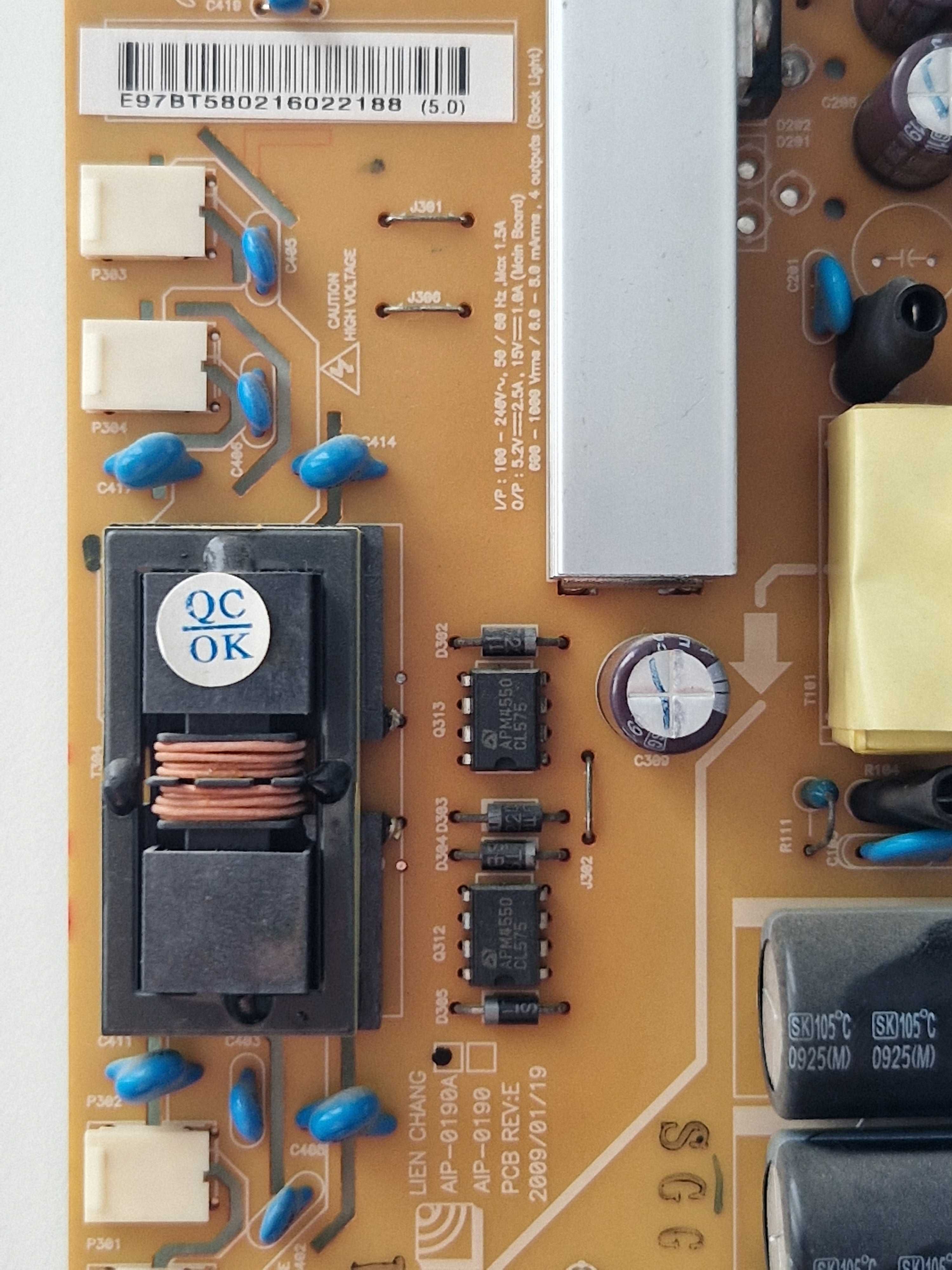 Fonte Alimentação LG AIP-0190A | TV LG M2262DL