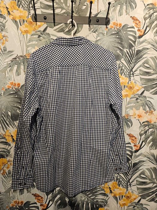 Koszula w biało-granatową kratę Marka carry styl regular rozmiar L