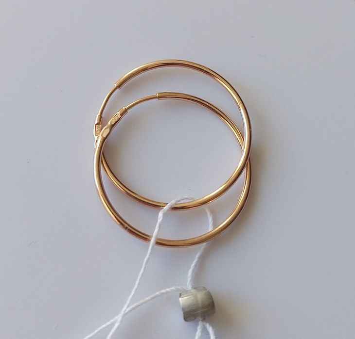 Золоті сережки - кільця (конго) 2 см  585 проба нові