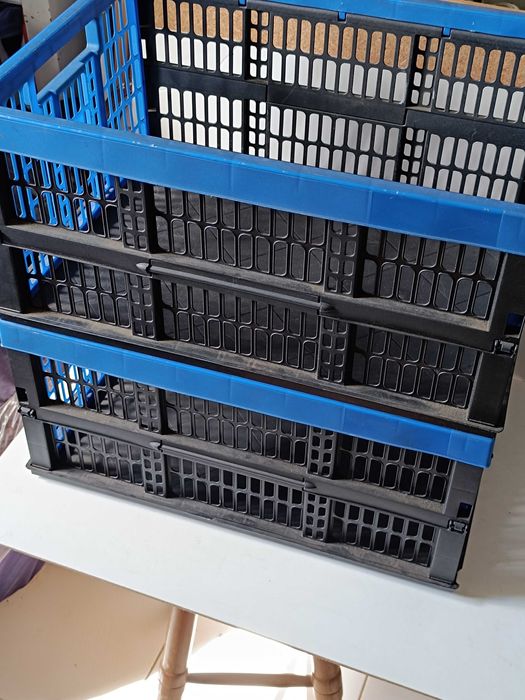 2 Caixotes Caixas de Plástico dobráveis