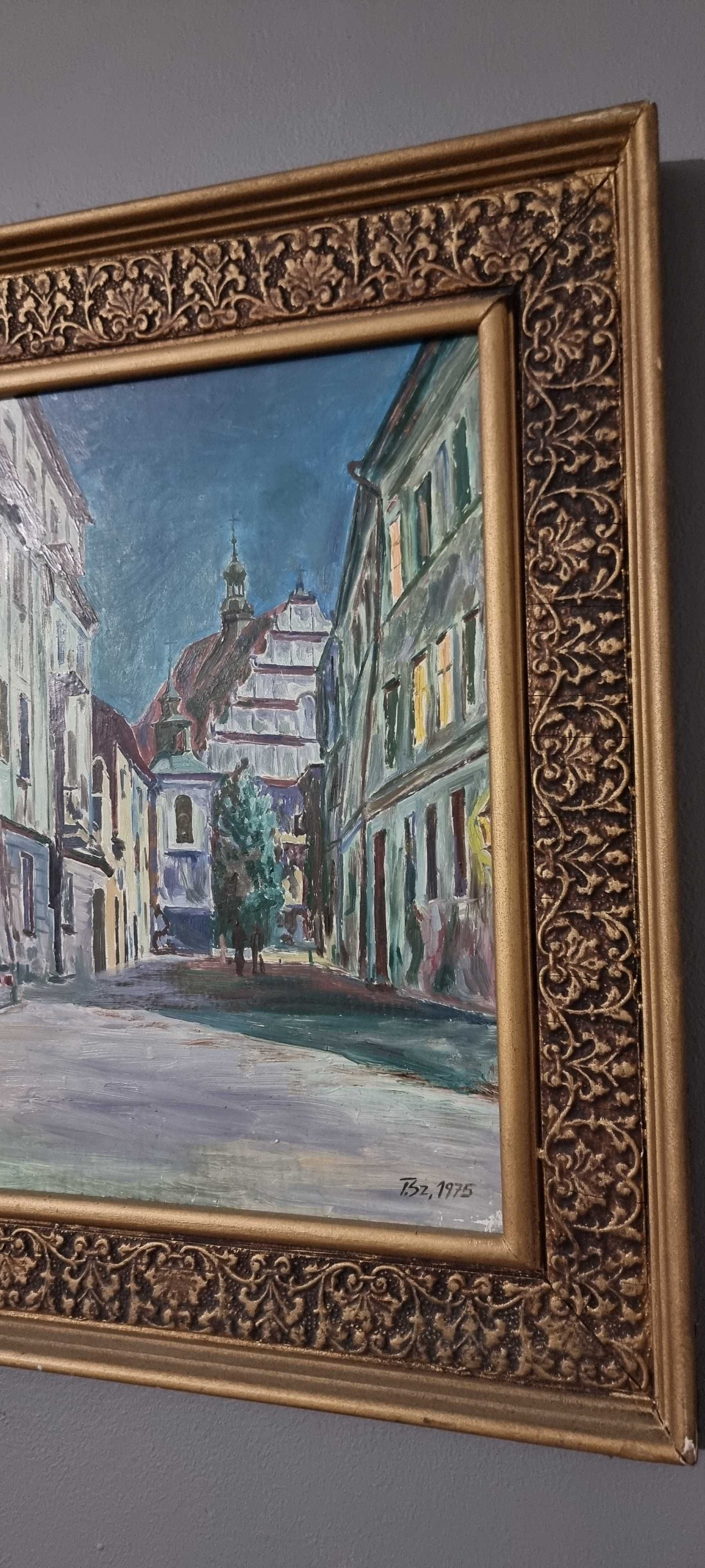 Obraz olejny Lublina – sygnowany „T. Sz.”, rok 1975