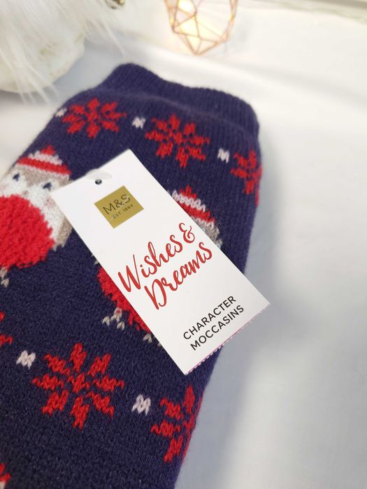 Bardzo ciepłe zimowe skarpetki ocieplane futerkiem w środku M&S